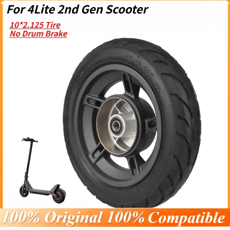 

Complete Front Wheel with 10×2.125 Tire for 4Lite 2nd Gen Scooter, Aluminum Alloy Hub Without Drum Brake, Original Replacement