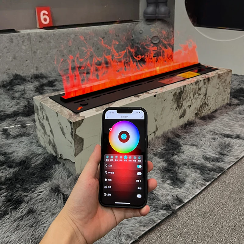 Indoor Electric Atomized Fireplace 3D Water Vapor Fireplace With Colorful Flame ECO Decorative no risk of fire Mist Intelligent