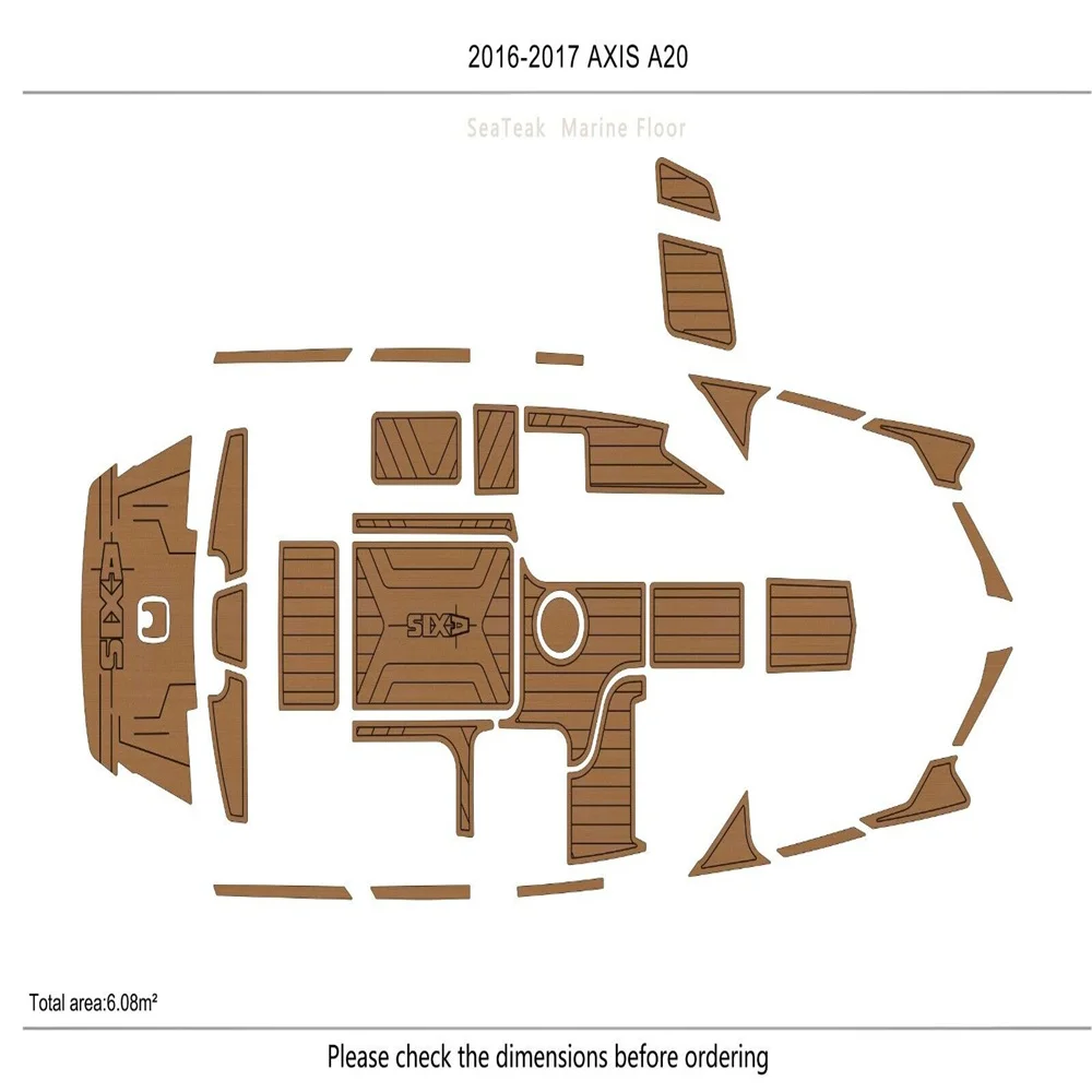 

2016-2018 AXIS A20 Cockpit Swimming platform 1/4" 6mm EVA Faux Teak FLOOR SeaDek MarineMat Gatorstep Style Self Adhesive