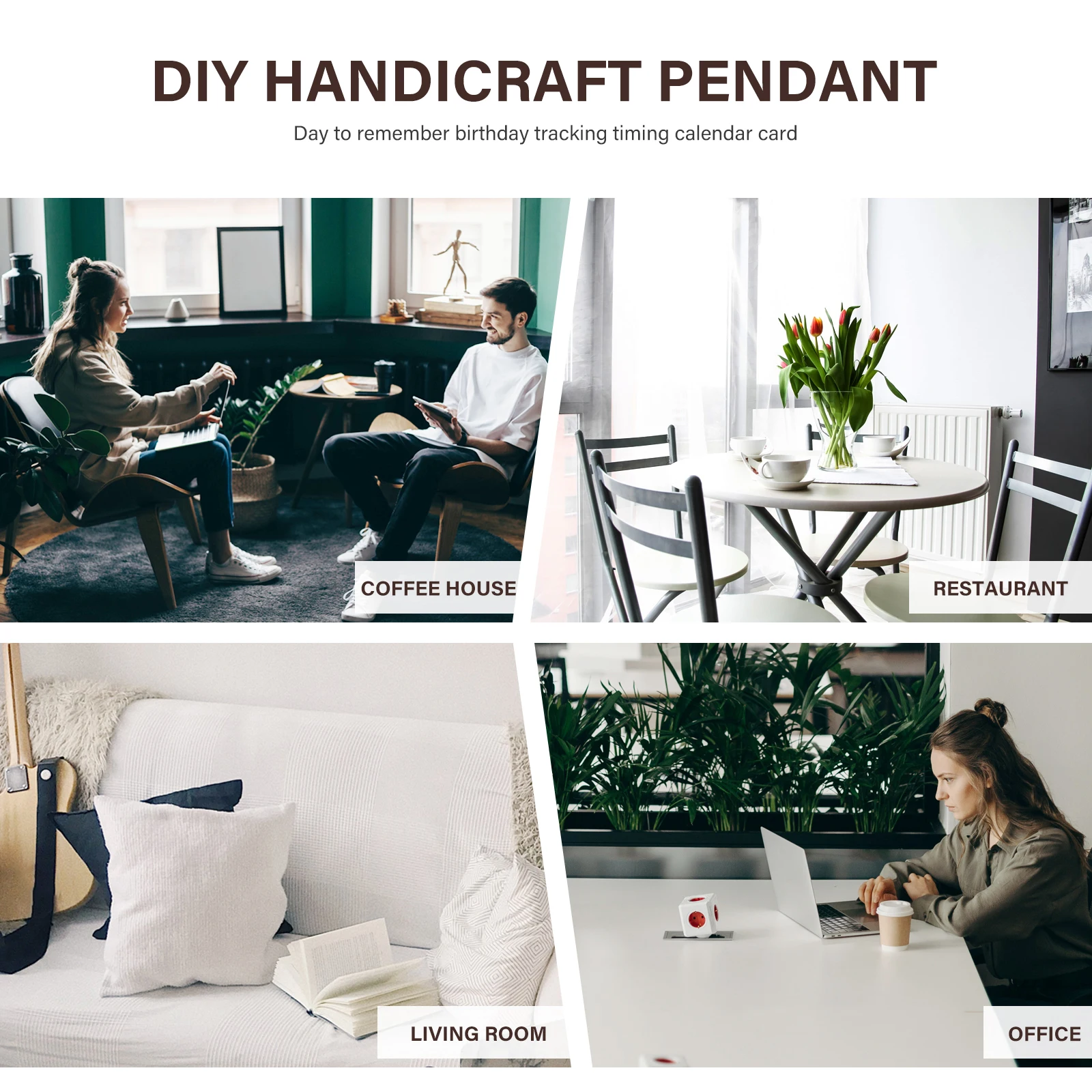 1 conjunto de calendário de aniversário de madeira reutilizável pingente prático diy decoração para festa em casa ornamento de parede rastreador