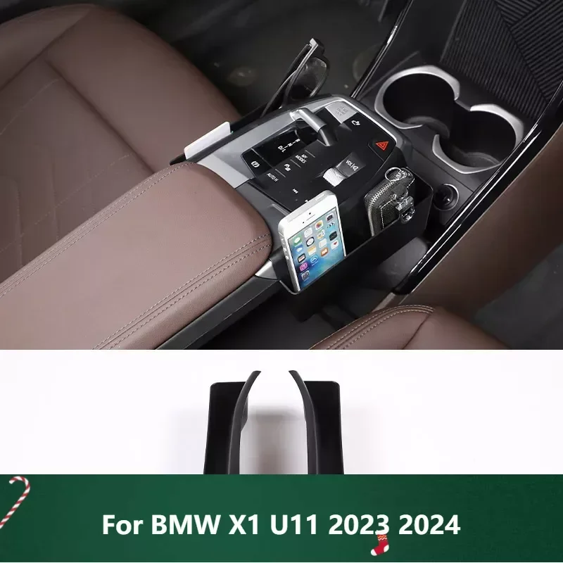 

Car ABS Black Center Console Side Storage Box Multi-Function Mobile Phone Tray Car Interior Accessories For BMW X1 U11 2023 2024