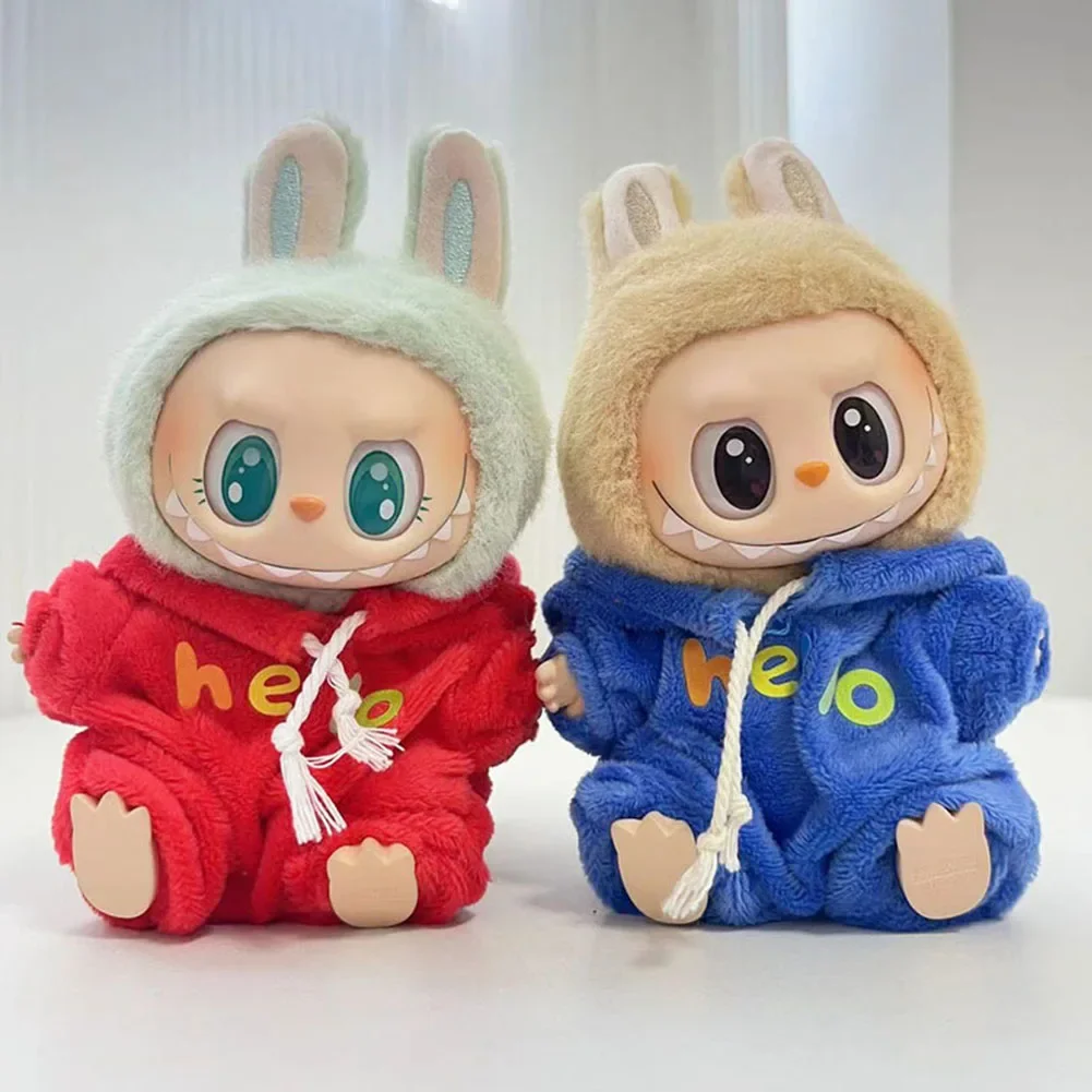 For 17cm Labubu V1 V2 Doll Clothes Fashion Color Match Hoodies Dolls Accessories Cute Decoration clothes