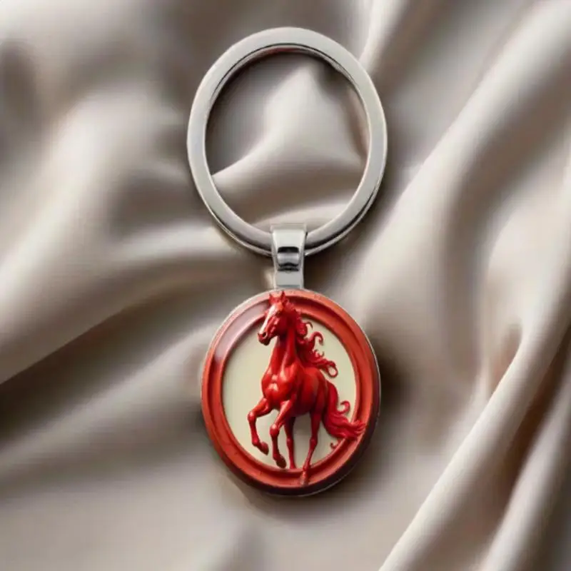 Брелок-с-изображением-лошади-круглый-брелок-для-ключей-металлический-кулон-с-китайским-зодиаком-в-виде-животного-для-сумки-кошелька