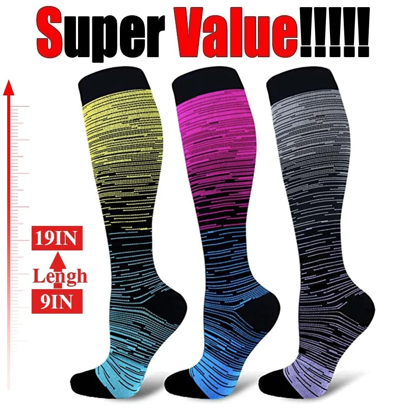 Unisex Compression Socks, Stockings Best Nurses Hiking Travel Flight Socks Running Fitness Socks