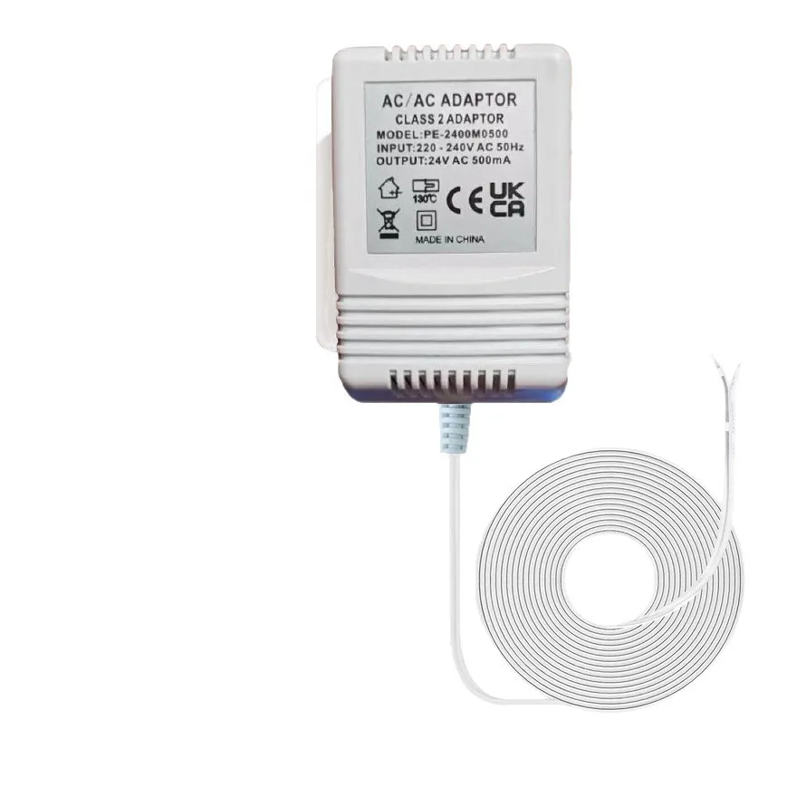 

Трансформатор 24В AC 500мА, совместимый с проводными моделями Ring Video Doorbell Gen 1 и Gen 2, входное напряжение 220-240В