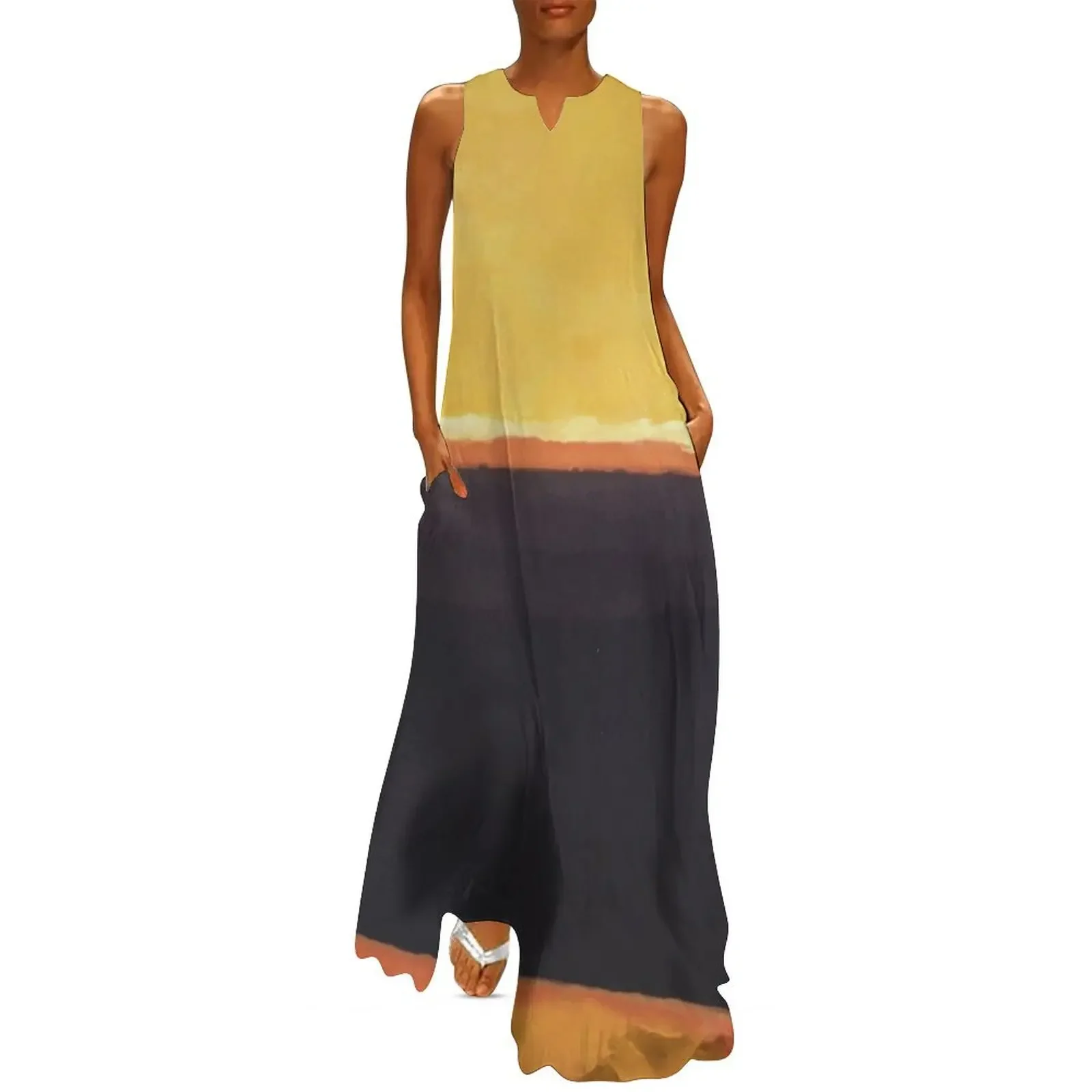 

Mark Rothko Yellow, Charcoal, Brown Long Dress luxury evening dresses 2025 clothes for woman dress Dress