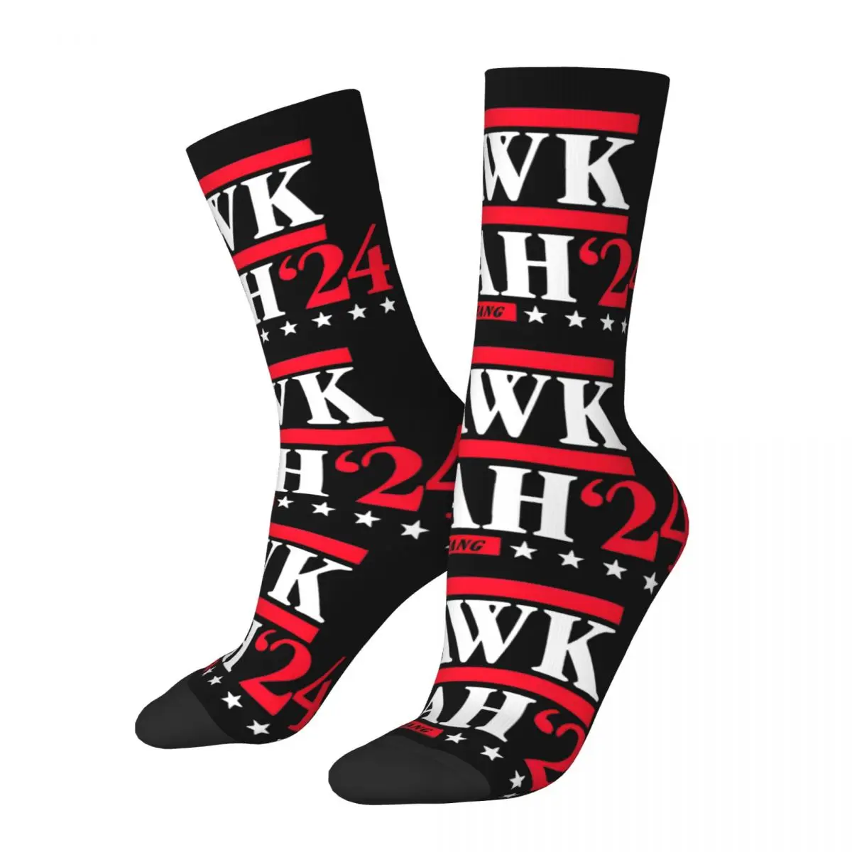 Hip-hop Retro Hawk Tuah 24 Skateboard Socks Polyester Long Socks for Unisex Non-slip