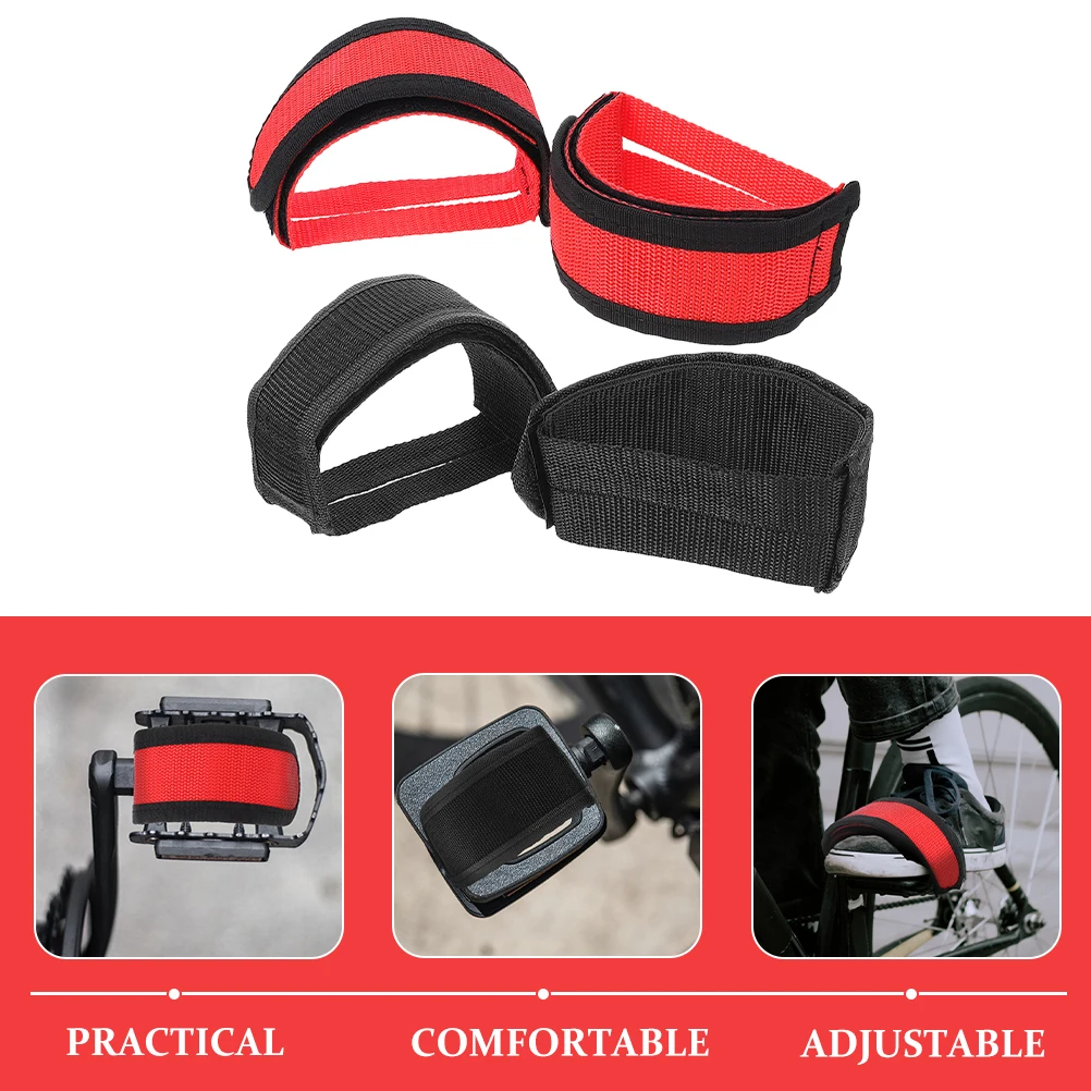 

4pcs Adjustable Cycling Pedal Straps Exercise Bike Footrest Straps Anti-Slipping Replacement Bands Nylon Universal Fit Training