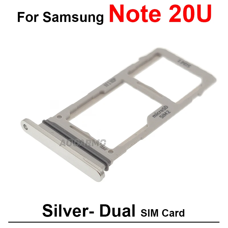 Black Silver Gold For Samsung Galaxy Note 20 Ultra Note20U Single Dual Sim Tray Card Holder Socket Slot Repair Replacement Parts