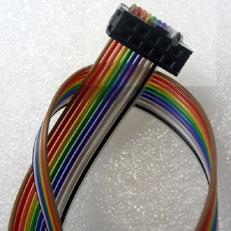 TB160 JTAG IDC ISP Wire 2*5 to 10*1 Pin Cable FC-10P 2.54mm For Logic Analyzer CPLD USB Programmer