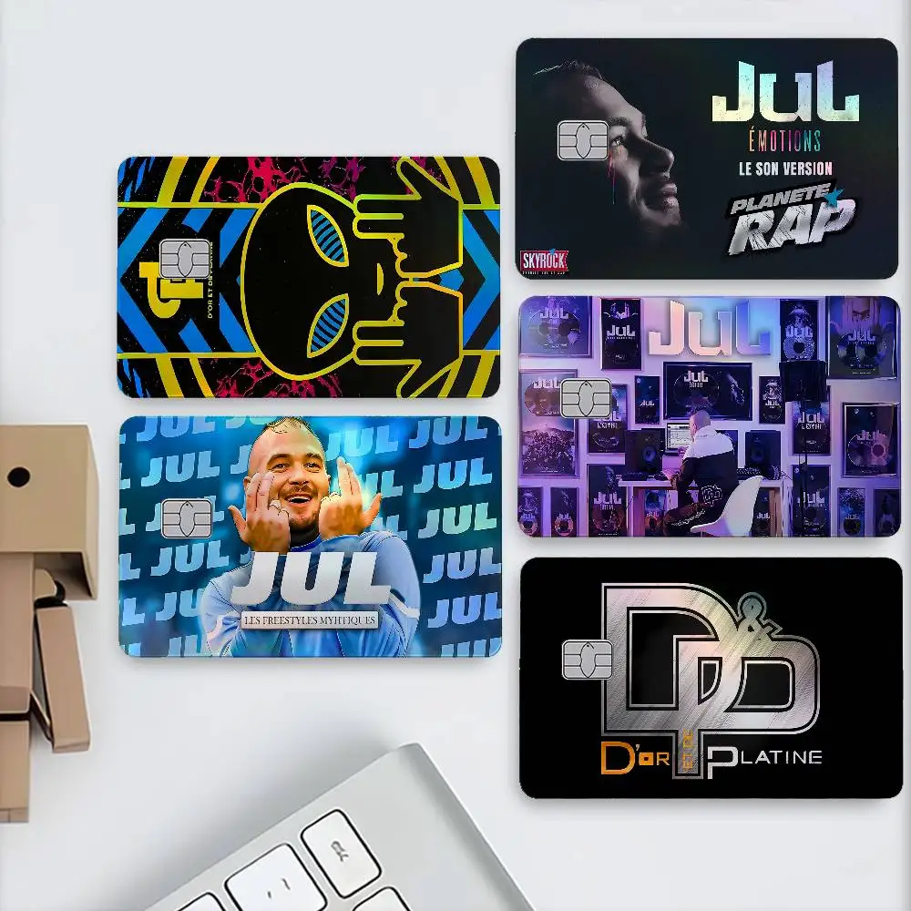 Rapper JuL C'est Pas Des Lol Laser Holographic Card Skin Sticker For Credit Debit Cards - 4pcs/Set Scratch-Resistant Protector
