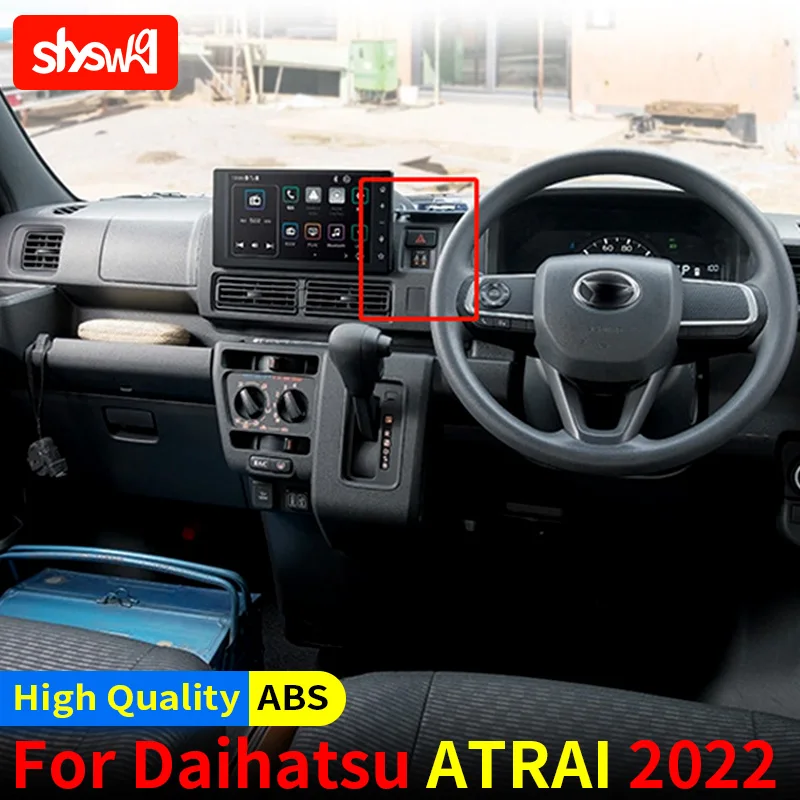 For Daihatsu Atrai S700 S710 Modified Double Flashing Light Alarm Button Frame 2022 2023 ABS Bright Trim Interior Accessories