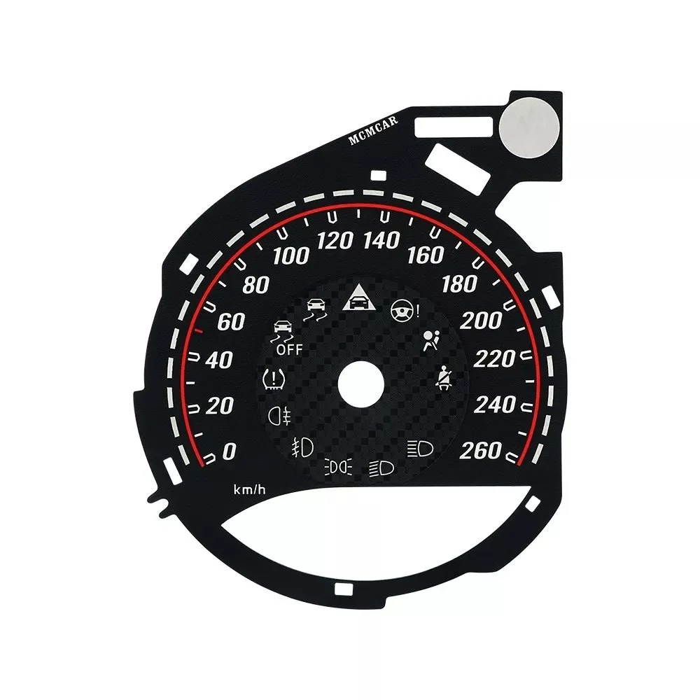 Instrument Cluster Speedo Dials Overlay For Mercedes W205 C-Class C63 C200L GLC260 AMG Gauge Face Carbon Fiber 260KM/H 320KM/H