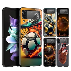 Football Sport Hard PC Phone Case For Samsung Galaxy Z Flip 4 5 6 Transparent Cover For Galaxy Z Flip 3 Foldable Shockproof Case