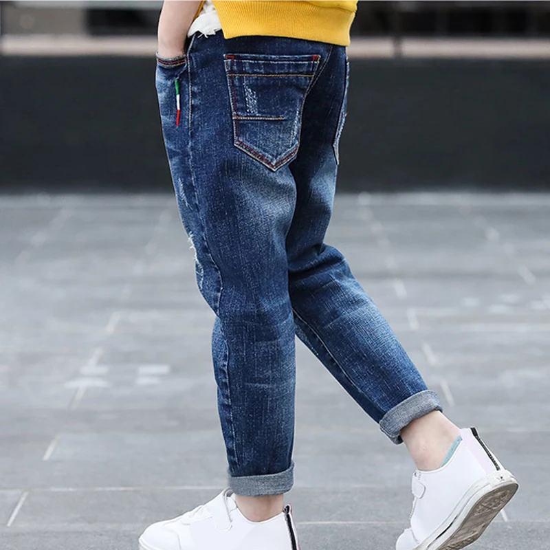 IENENS 4-13 Years Boys Clothes Slim Straight Jeans Classic Bottoms Kids Denim Clothing Long Pants Kids Baby Boy Casual Trousers