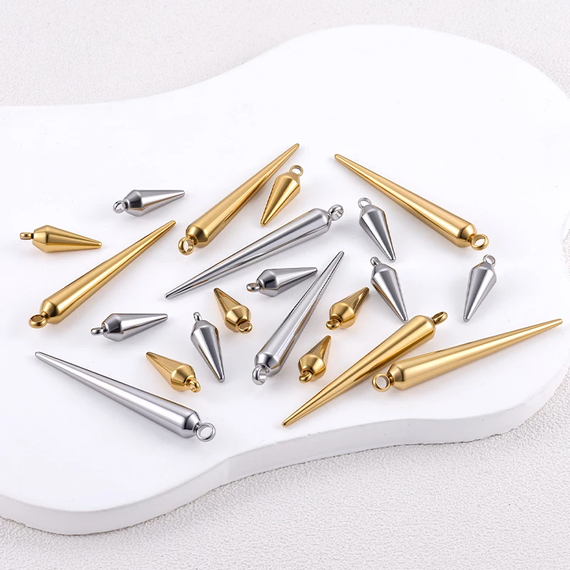 

1/3Pcs Large Tapered Pendant Stainless Steel Charms DIY Jewelry Making Earring Necklace Bracelet Accessorie Rivet Cone Supplies
