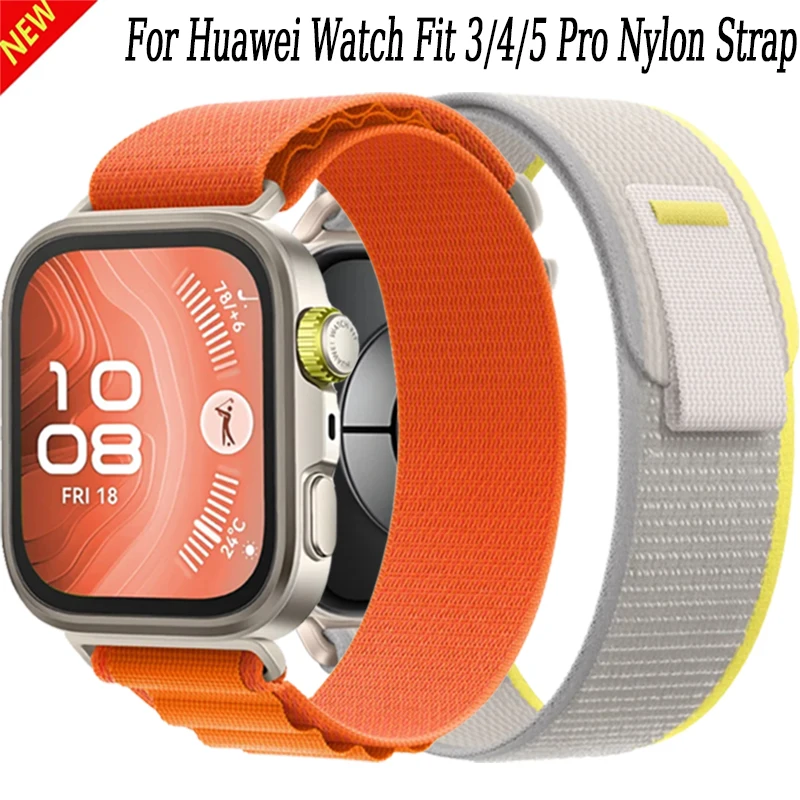 Alpine Nylon Braided Strap for Huawei Watch Fit 5/4 Pro Sports Comfortable Bracelet Band For Huawei Watch Fit 5/4/3 Accessories