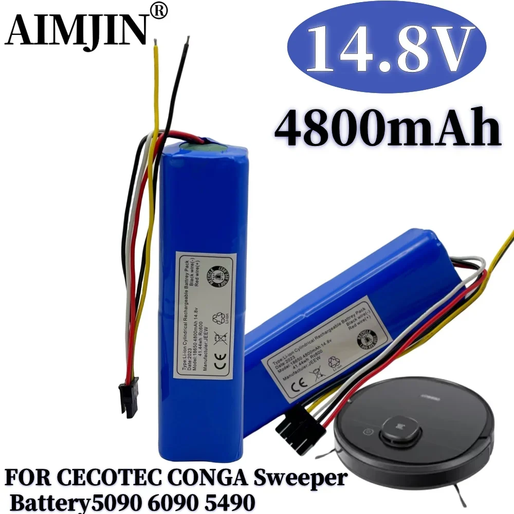 14.8V 4800mAh 100%New battery for CECOTEC CONGA 4090 4490 Mopping Robot Battery Pack Netease Intelligent Manufacturing NIT Model