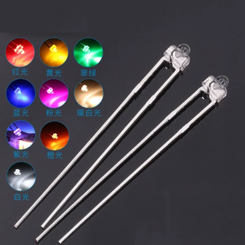 1.8 مللي متر فراشة صغيرة شفافة في خط LED خرزة مصباح قدم طويلة أحمر أصفر أزرق أخضر أبيض وردي أرجواني ضوء تسليط الضوء على إنديكا