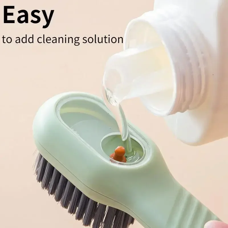 Soft Bristled Cleaning Brush Long Handle Shoe Clothing Board Brush 1PC Options Liquid Shoe Brush for Clothes And Shoe Care