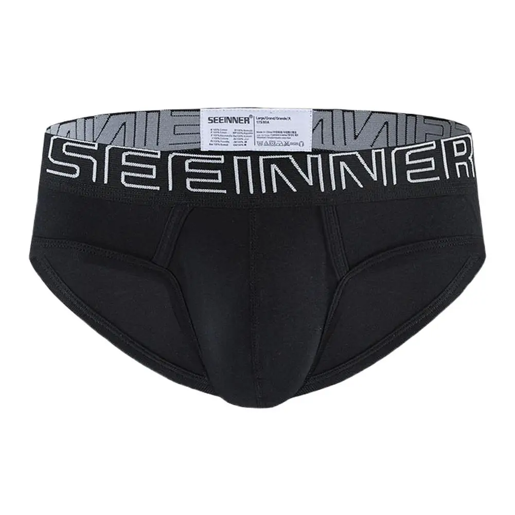 Casual Solid Color Men Blend Cotton Briefs Underwear Sports Breathable Sweat-absorbing Pouch Panties Lingerie