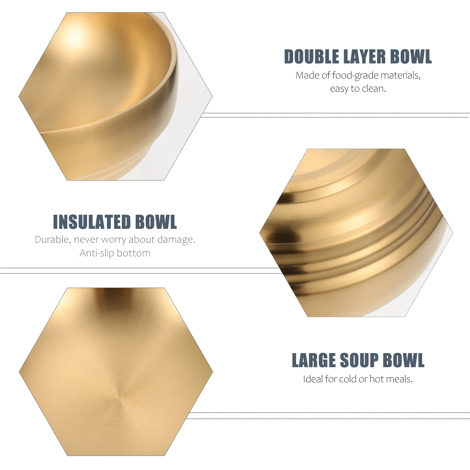 

1pc Double Layer Cold Noodle Stainless Steel Insulated Soup Ramen Bowl Large Noodle Bowl For Kitchen Food Serving