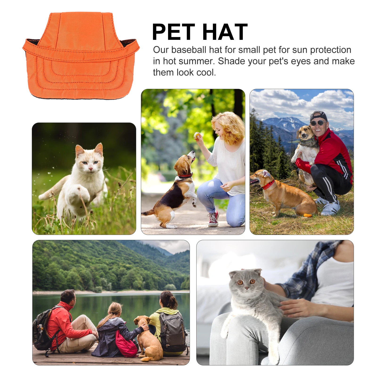 

Pet Sun Hat Baseball Cap Dog Summer for Cat Round Canvas Puppy Headwear Man Proof