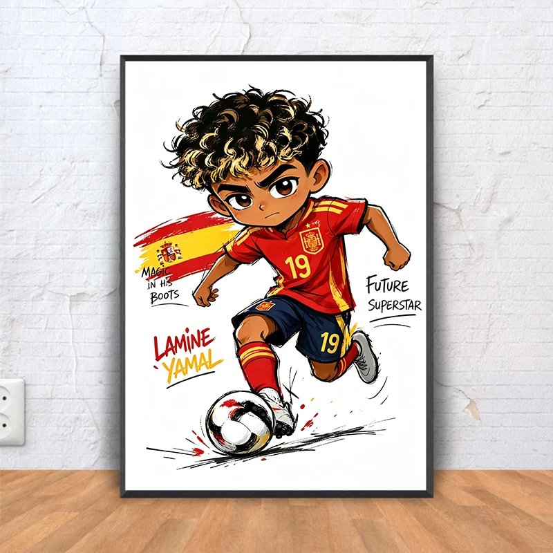 Portrait Poster of Football Stars Messi and Neymar - Fan Sports Theme Room Decoration, Living Room Hanging Paintings
