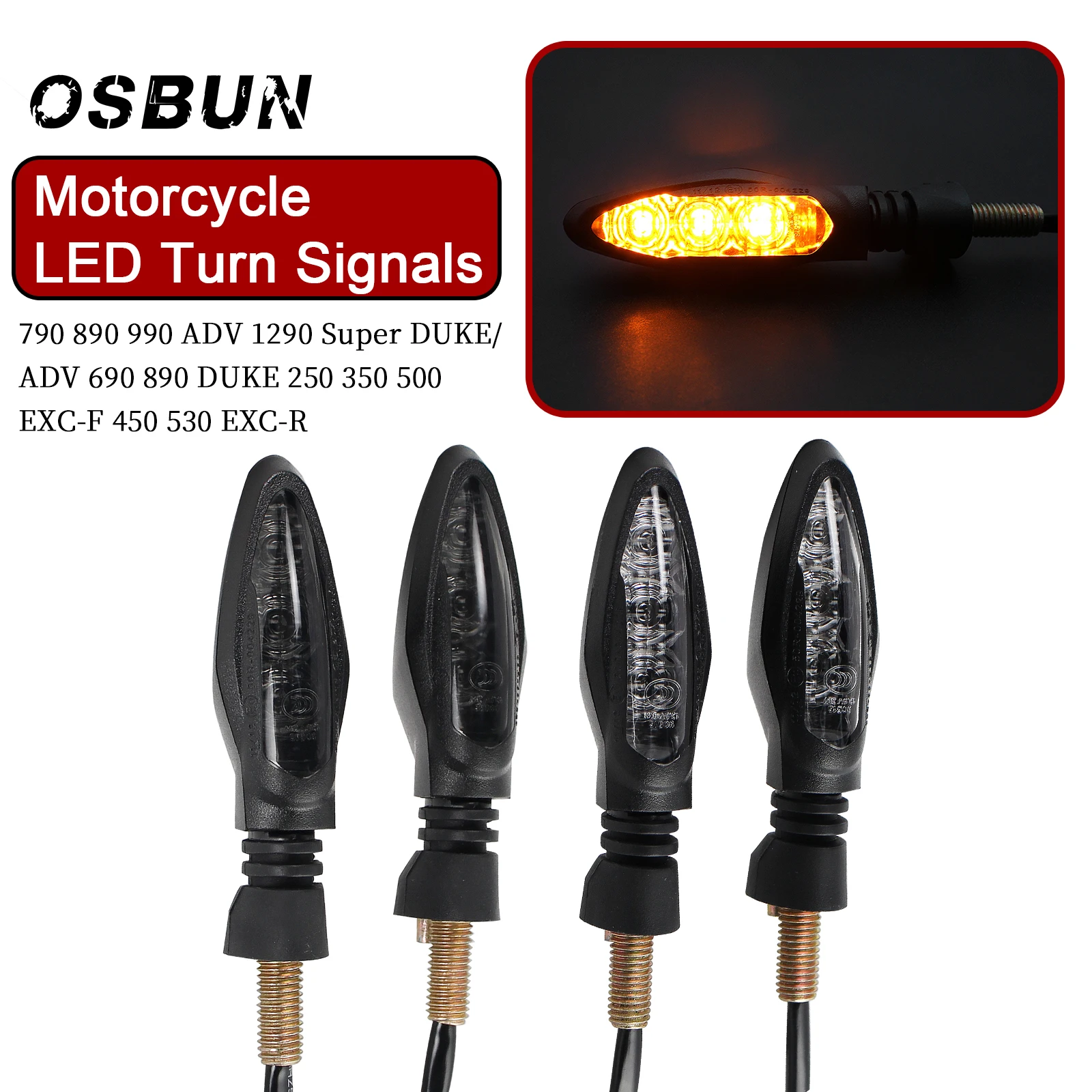 

Motorcycle LED Turn Signals For 1090 1190 1290 890 790 690 DUKE ADV 350 500 EXC-F Indicator Light