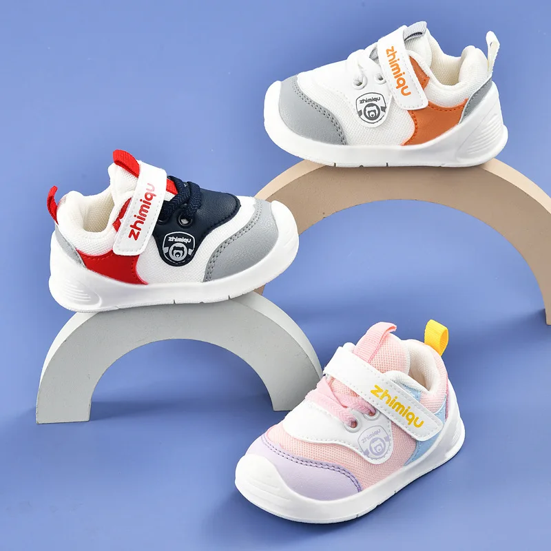 Bahar nefes bebek ayakkabısı moda bebek erkek ve kız çocuklar hava Mesh Sneakers yumuşak Soled kaymaz aşınmaya dayanıklı Size15-22