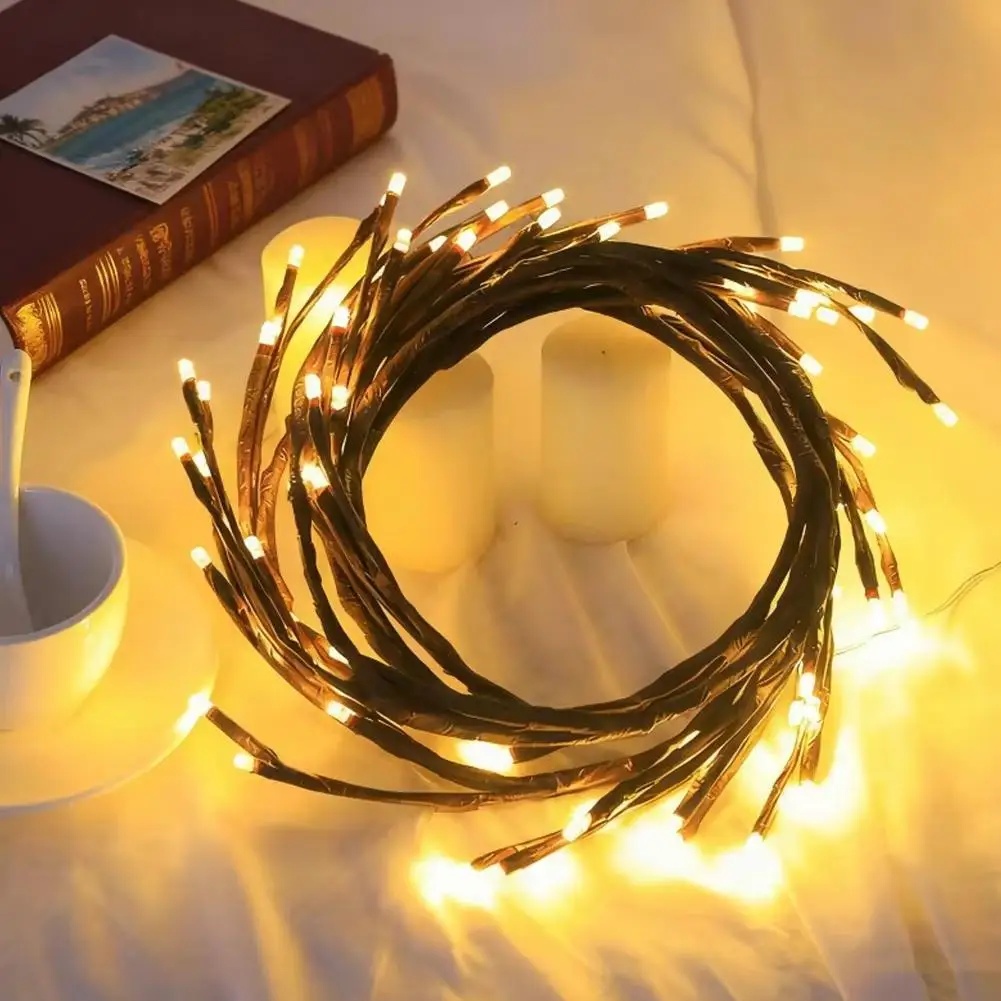 LED Willow Vine Lights Bendable Branch String Light Realistic Tree Vine Wall Light For Home Bedroom Room Decor Lamp
