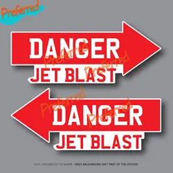 2 X Warning Danger Jet Blast Aircraft Warning Vinyl Stickers Decals 100mm X 42mm -all Sizes Waterproof PVC Die-Cut