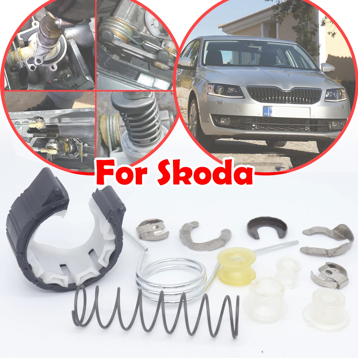 

Manual Shifter Bushing Kit For Skoda Fabia 6Y Octavia 1U 1Z Gearbox Lever Selector linkage End Clips Car Accessories 1997 2007