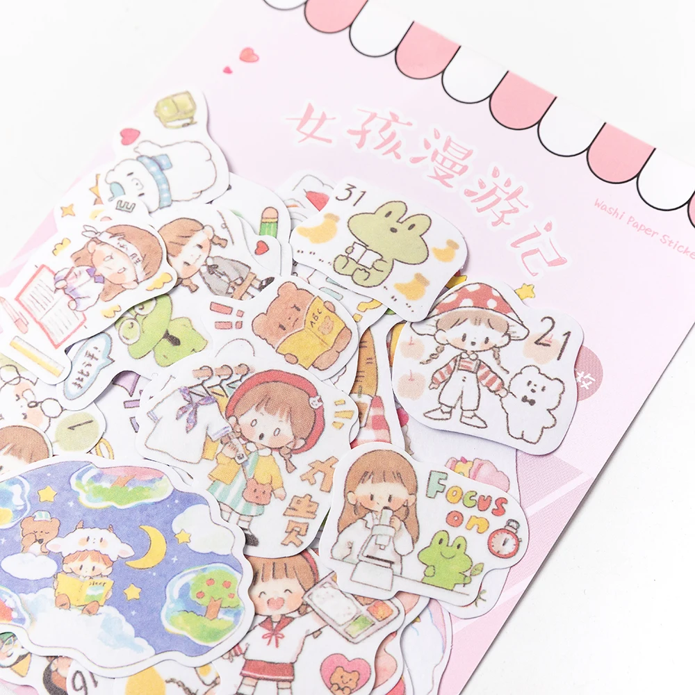 185pcs/lot Kawaii Stationery Stickers Cartoon Girls Diary Planner Decorative Mobile Sticker Scrapbooking DIY Craft Sticker