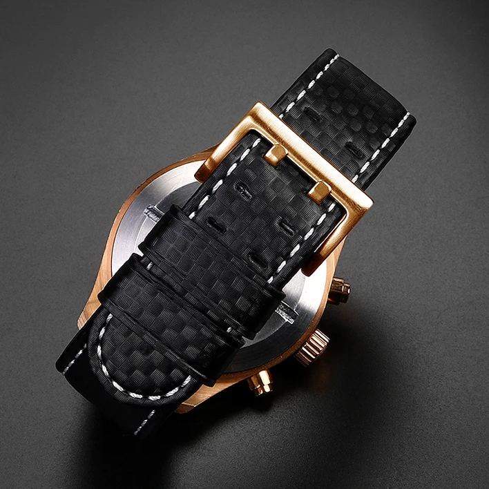 Roségold Niet Armband für Hamilton Khaki Aviation Strap h77696793 h7736733 Kohle faser Leder Armband Zubehör 22mm