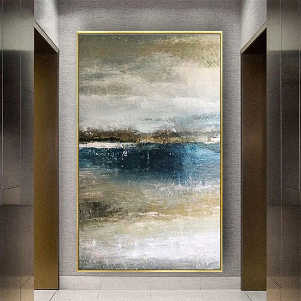 

Large Modern Handpainted Abstract Oil Paintings On Canvas High Quality Gold Wall Art Picture For Entryway Home Decor Living Room