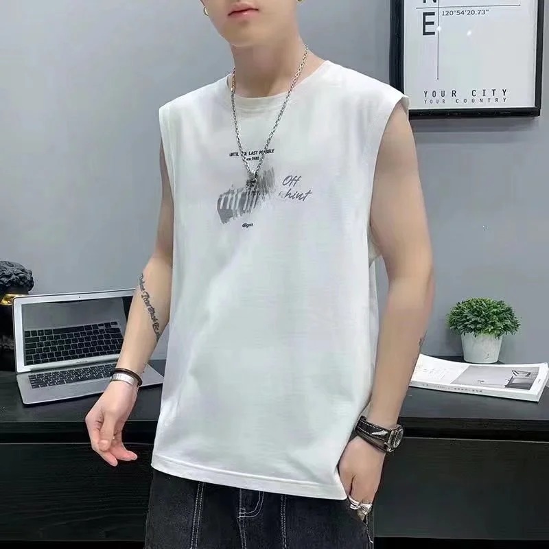 

Ice Silk Svel Vest Men's Summer Fitn Sport ort Sve T-irt Base Layer Clothing round Ne Sweat Vest No Ironing...