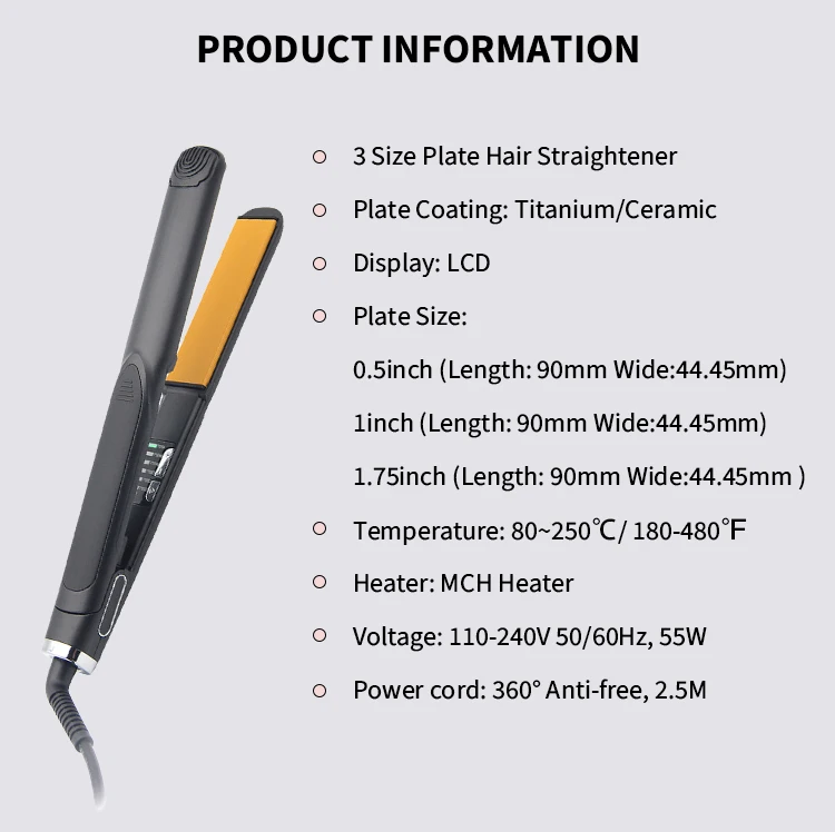 Smart Library Hot Sales Titanium 480F Hair Straightener And Private Label Ceramic Flat Iron Hair Straightener