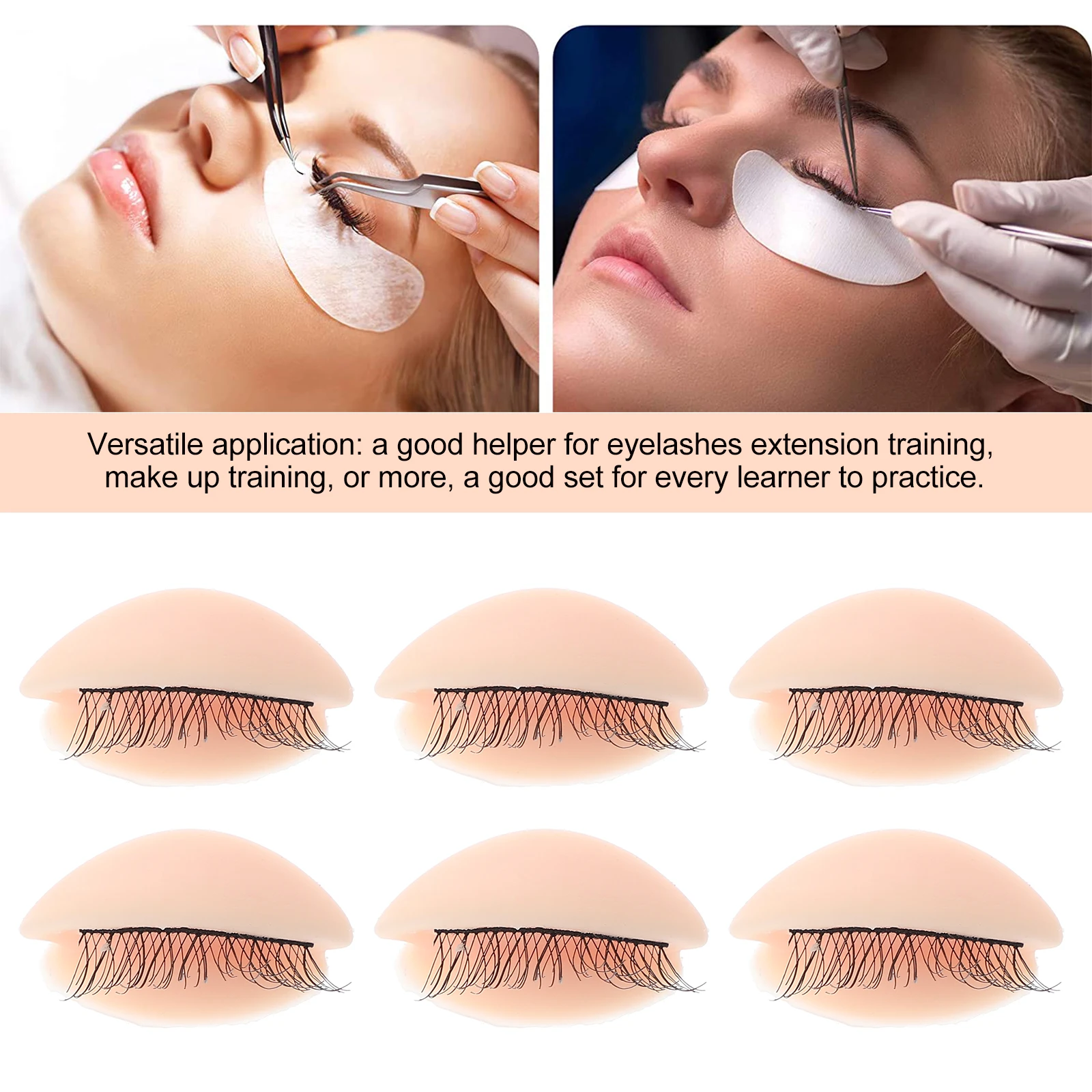속눈썹 눈꺼풀 교체용 재사용 가능 메이크업 연습 키트 실리카겔 속눈썹 연장 트레이닝 도구 (속눈썹 연습용 가짜 속눈썹)