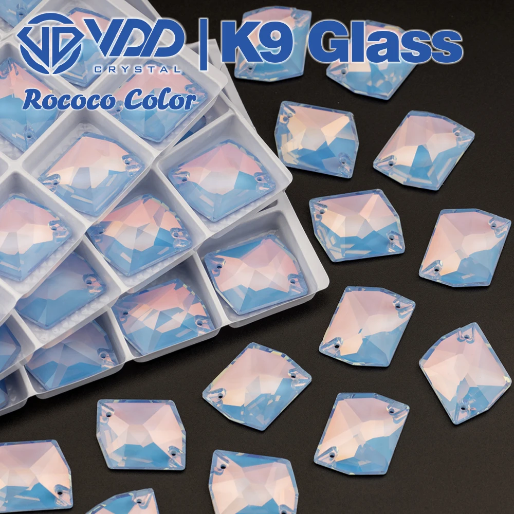 VDD Rococo-L.Sapphire 17x21mm AAAAA K9 Glas Aufnähbare Strasssteine Hochwertige AAAAA Kristall Flache Rückseite Näh-Strasssteine – Detail 7