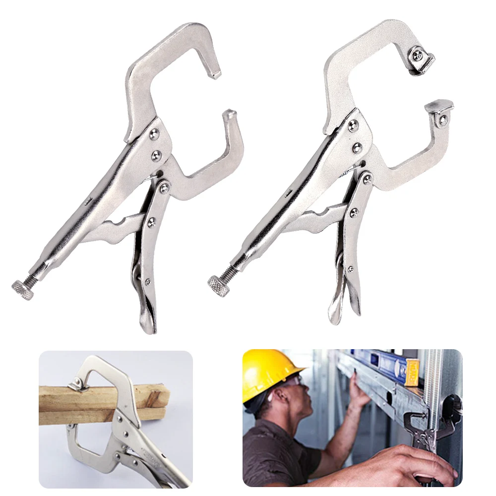 

Hand Tool Fix Plier Pincer Tong Tenon Locator C Clamp weld Clip Woodwork Pad Wood Work Alloy Steel Grip Vise Swivel