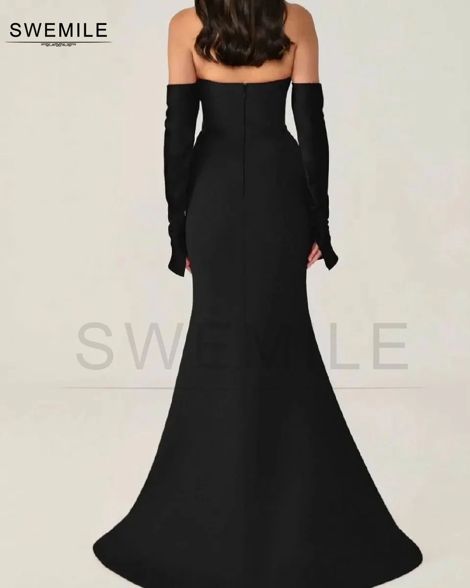 SWEMILE Mermaid Strapless Floor-Length Long Sleeves Wedding Dresses Long Dresses Dubai Evening Dress 2024 Formal Occasion Dresse