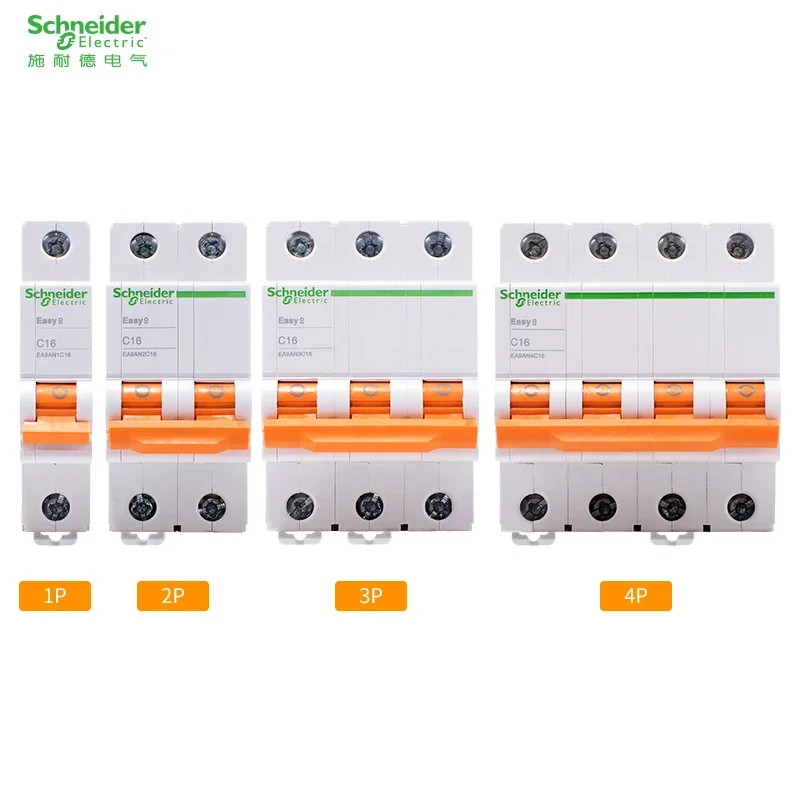 

Schneider Electric Easy9 Air Switch Type-C 1P/2P/3P/4P Household Small Circuit Breaker 6A ~ 63A Micro-Break EA9AN