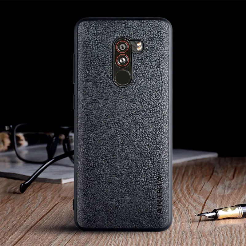 Case for Xiaomi Pocophone F1 funda luxury Vintage Leather skin coque with TPU soft hard cover for xiaomi pocophone f1 case capa