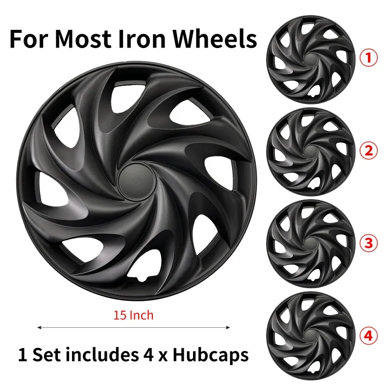 4 stuks wieldoppen wieldoppen ontwerp voor 15 inch stalen wielen R15 band voor de meeste familieauto's