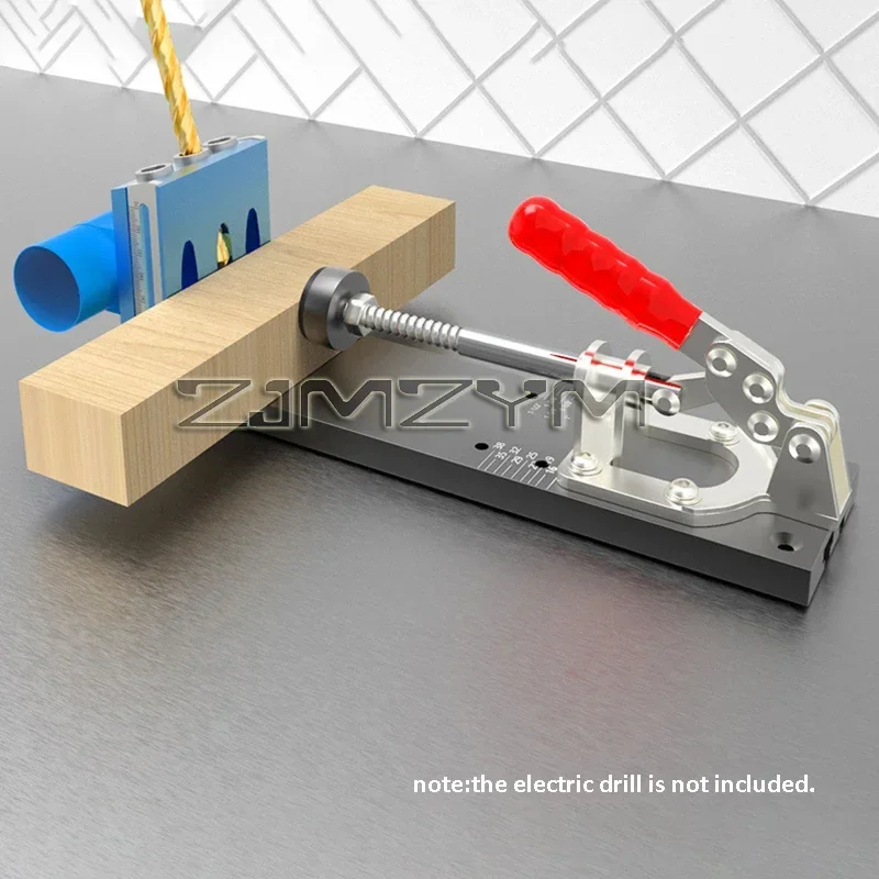 Pocket Hole Jig Kit, aluminiumlegering, deuvelmal, verbrijnwerk houtbewerking, doe-het-zelf boorgeleider, verstelbare punch-locator, 3-gaats •й