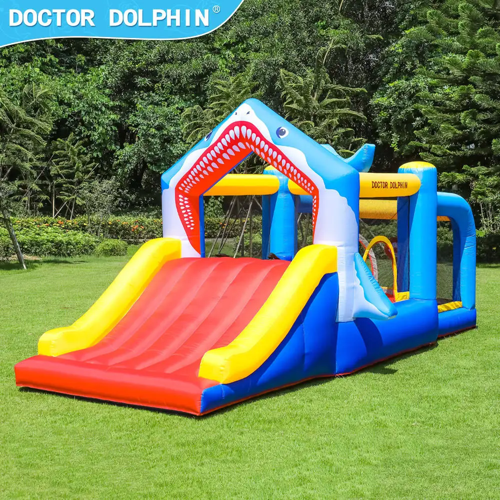 High Quality Cool Chark Party Outdoor Inflatable Castle Trampoline For Kids Inflatable Red Slide