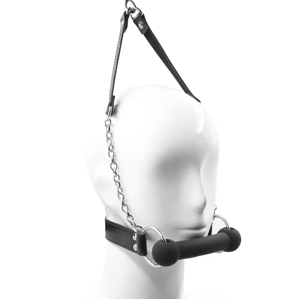 Bdsm Bondage Silicone Dog Bone Ball Gag,Leash Chain Attached,Puppy Play Mouth Stuffed Stick Restraint Gag Slave Roleplay Sex Toy