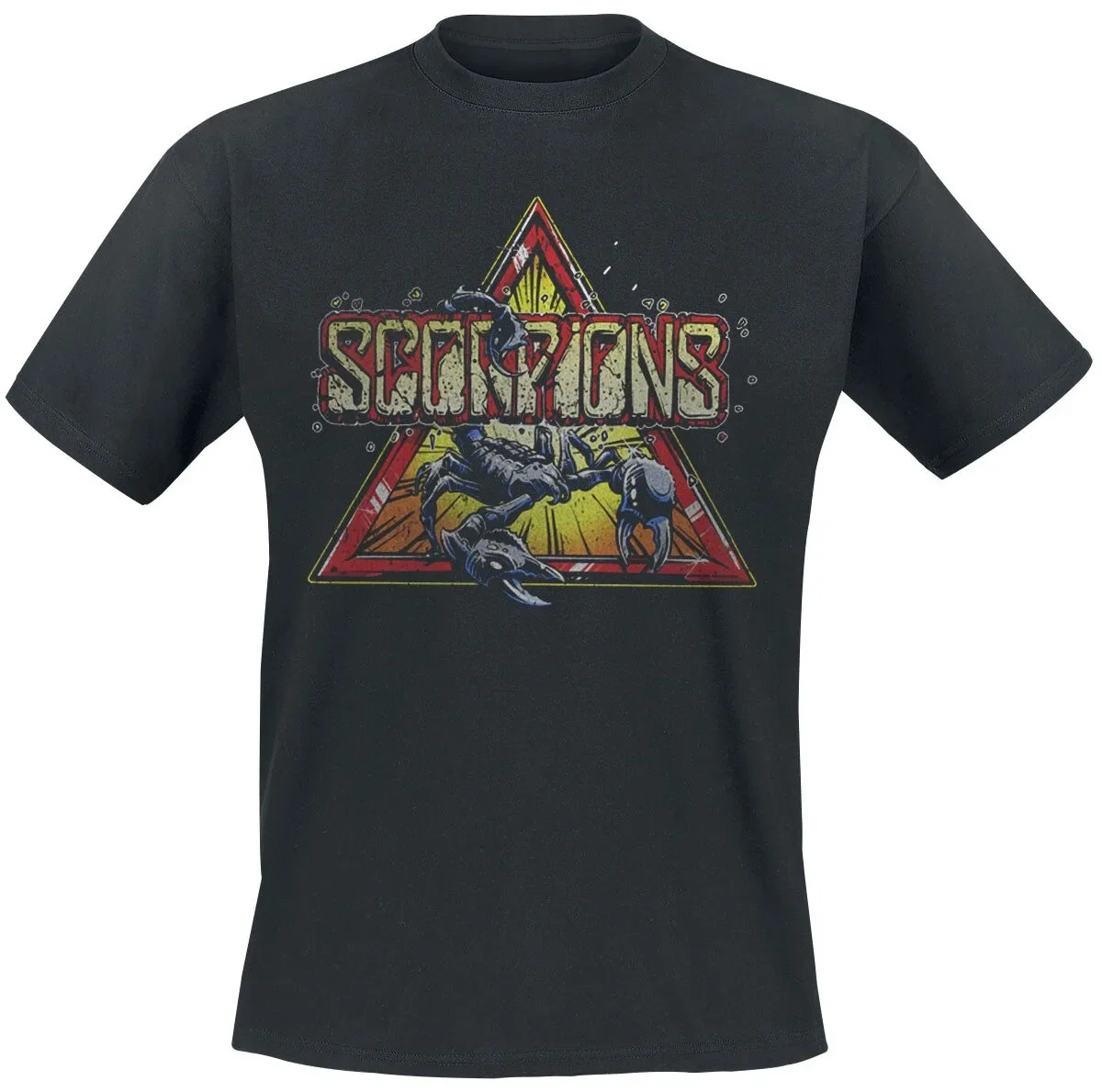 Scorpions Retro Triangle Logo Print T-Shirt Unisex Rock Fans Casual Tee