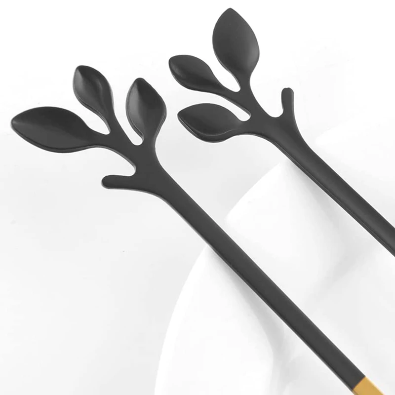 Aço inoxidável Folha Aperitivo Sobremesa, Lava-louças Safe, Black Gold, 10 Pcs